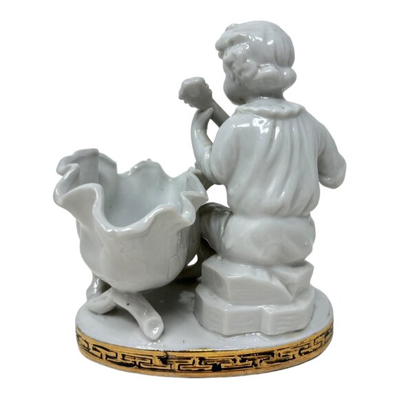 Arnat Creation Porcelain Sweetmeats Bowl Figurine White & Gilded #6977 READ - Picture 5 of 10